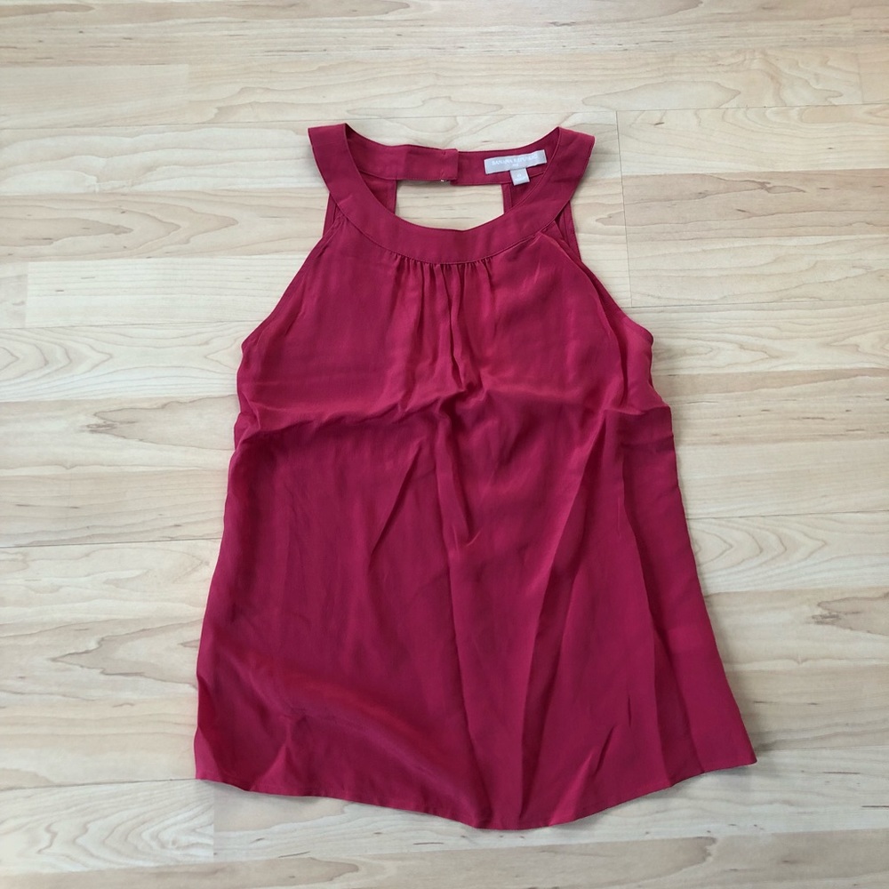 Banana Republic Pink Silk Open Back Tank Size 0